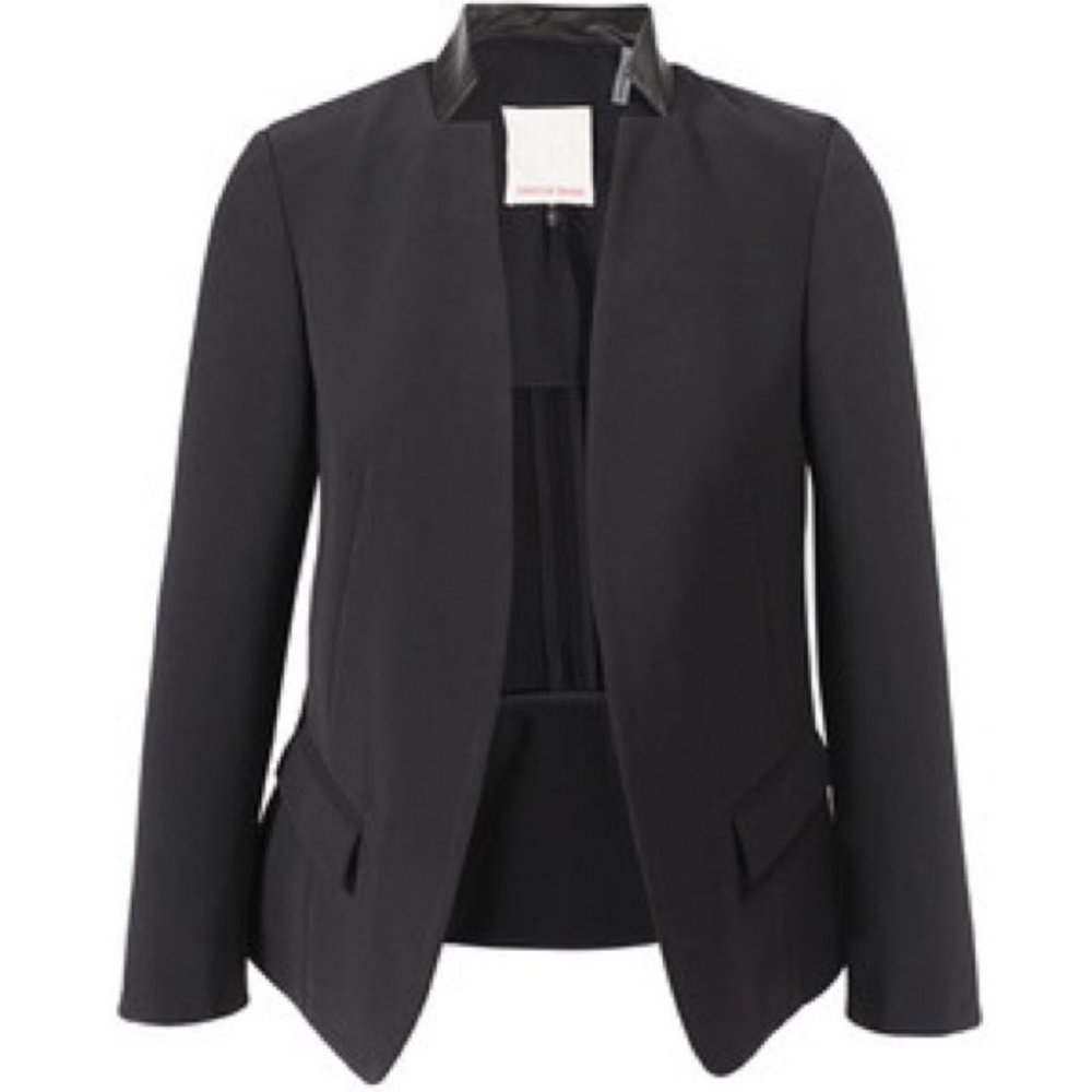 Rebecca Taylor Lamb Leather Collar Blazer Jacket